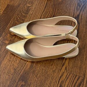 Madden Girl Metallic Gold Pointed Slingback Flats